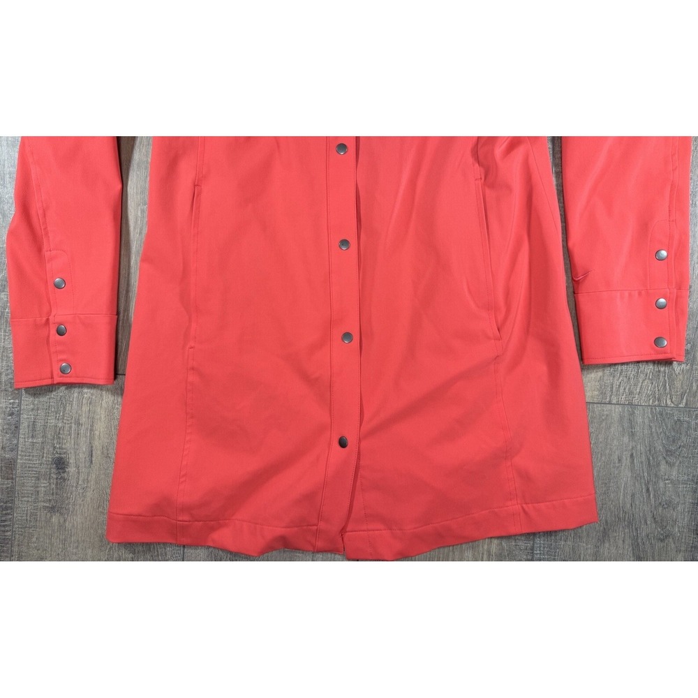 Nike Golf Women's Jacket Pink Salmon Trench Button Up Coat Size Small Long - Picture 3 of 12